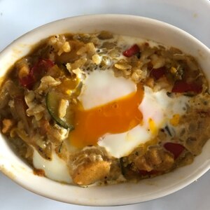 カレーのリメイク☆卵インカレーリゾット